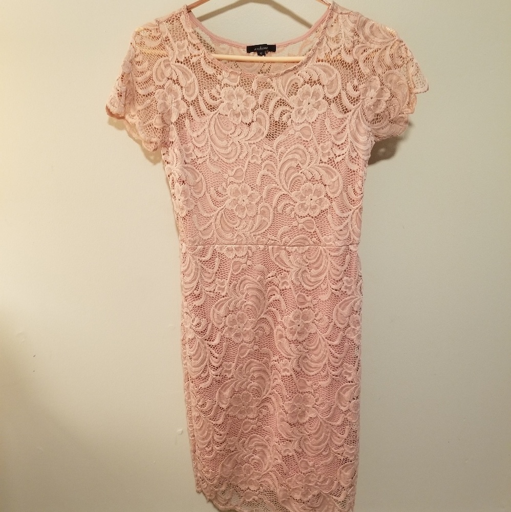 Coral/peach lace dress